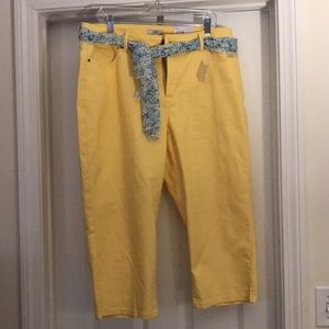 💐NWT Yellow Cropped Pants for Spring 💐
